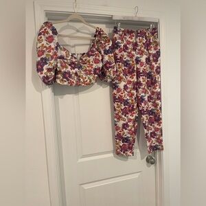 Floral Two Piece Pants Set